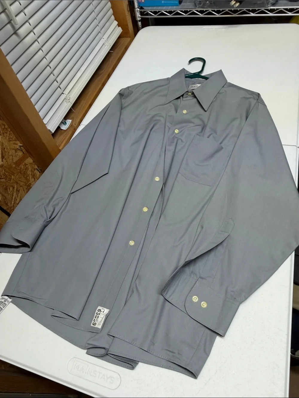 Dockers (38)Charcoal Dress Pants Van Heusen (16.5)Grey long sleeve shirt (#100)